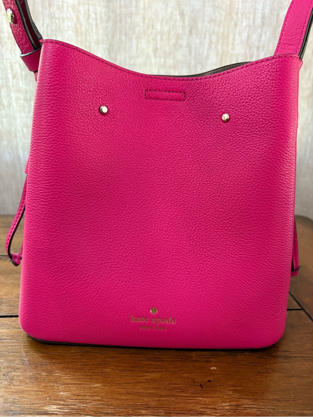 Kate Spade Hot Pink Marti Leather Bucket Bag - Picture 8 of 11